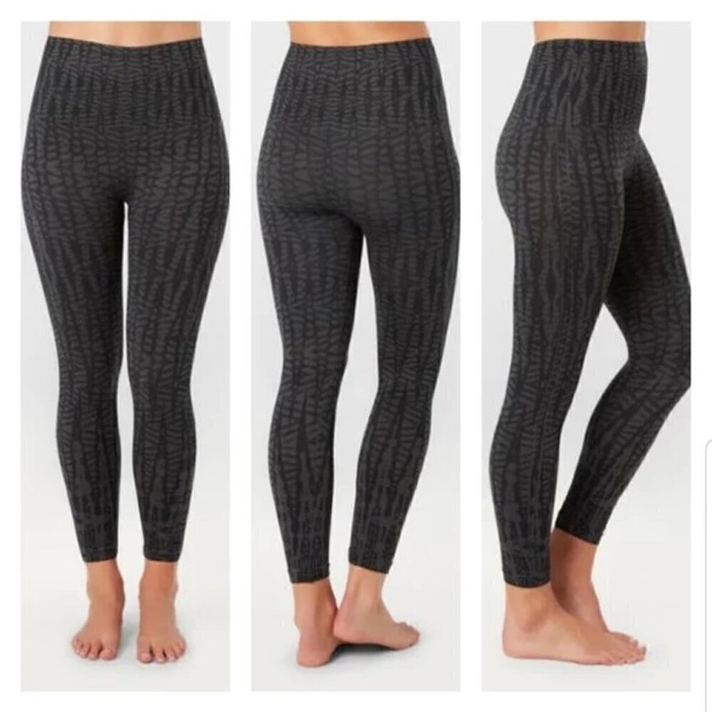 SPANX Look at Me Now Geo Print Seamless Leggings Black Size Small